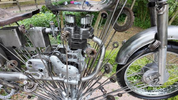 The engine of a Royal Enfield